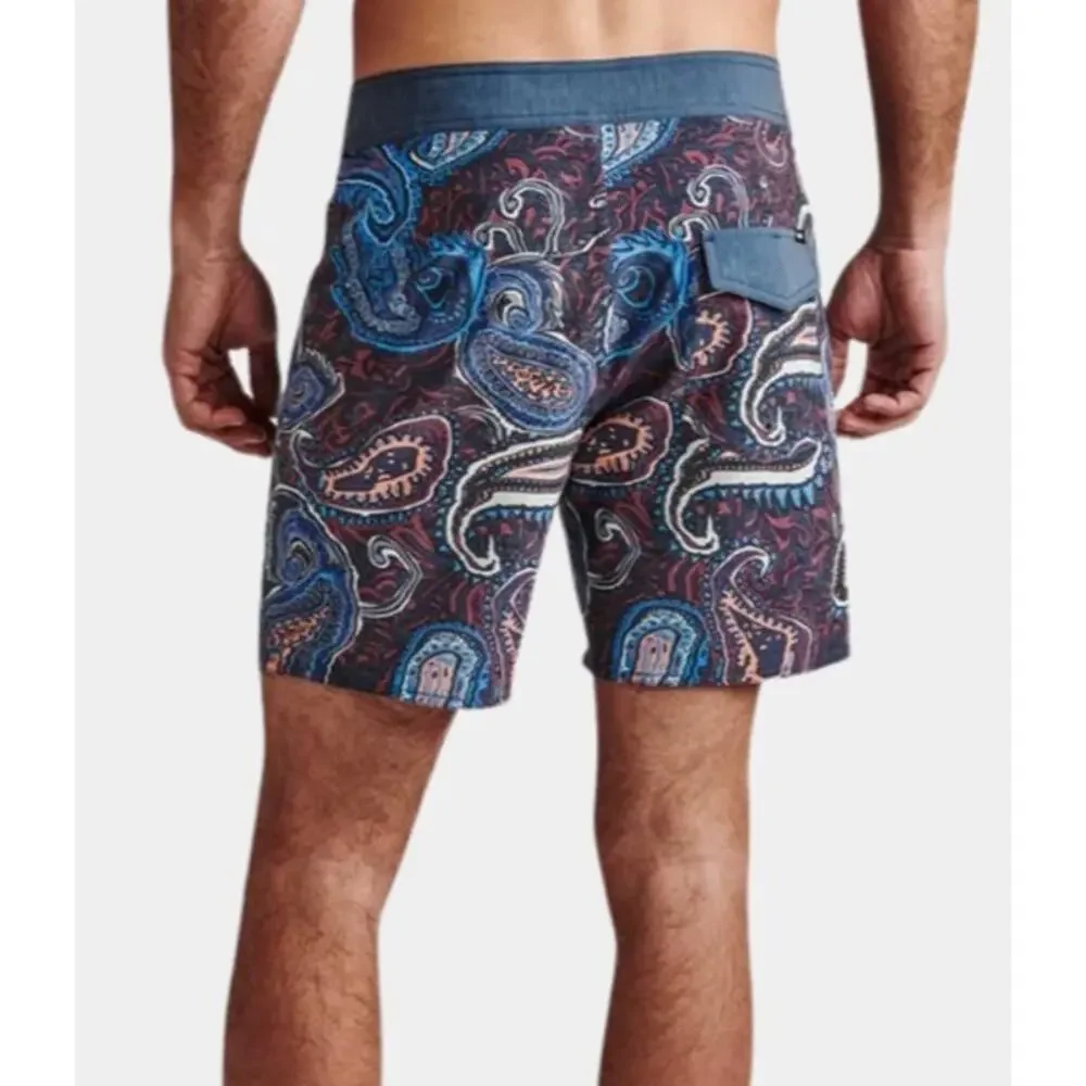 NEW Roark Passage Nomadic 17” Boardshort Blue Paisley 28 Outdoor Beach Swim